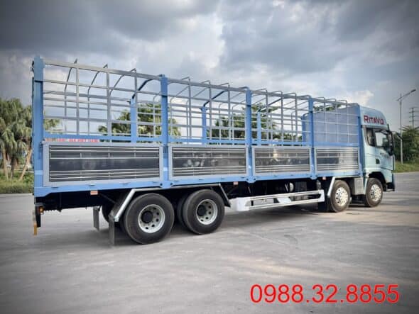 Xe Tải Shacman 4 Chân Thùng Mui Bạt 9.7m Đỉnh Cao Xe Tải Nặng 15 Thùng mui bạt kết cấu chắc chắn